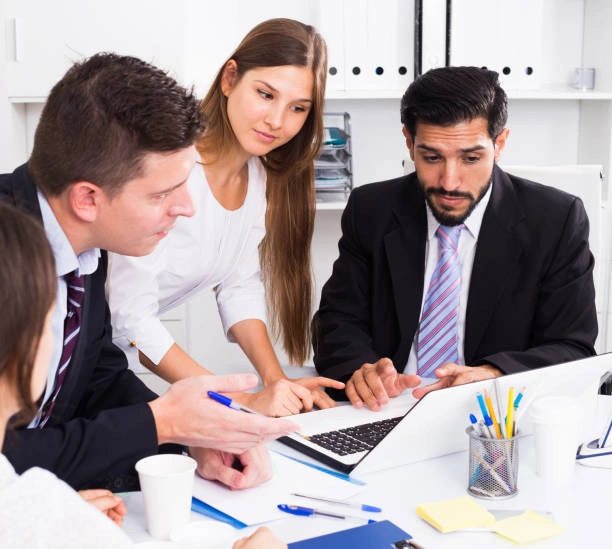 Financial advisor reviewing an investment portfolio for
optimization.