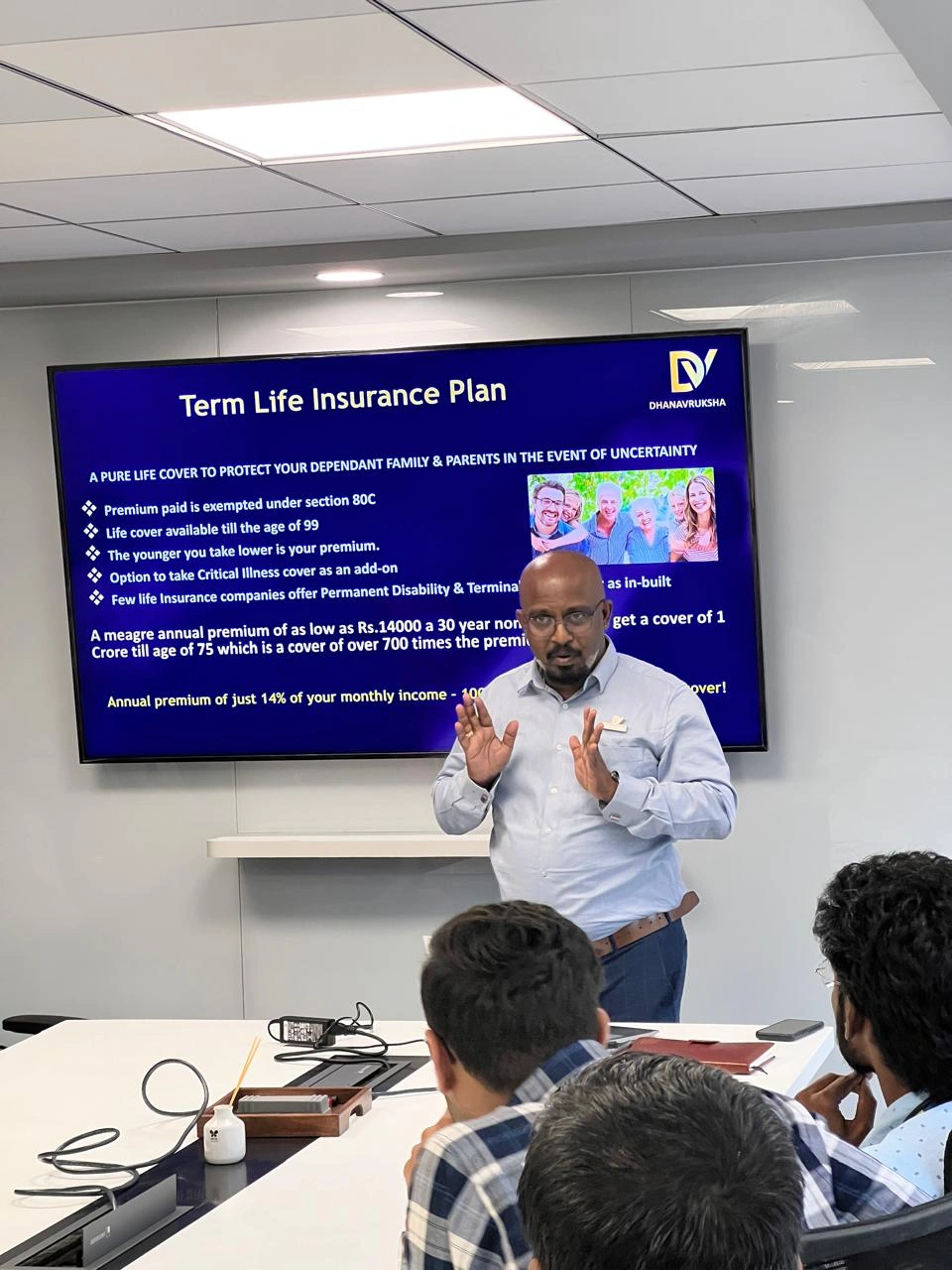 Young adults learning about money management and investment strategies.