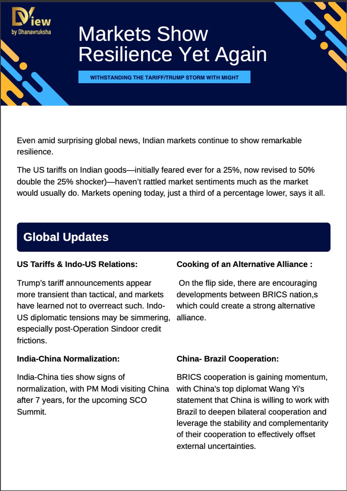 DView - Markets Show Resilience Yet Again